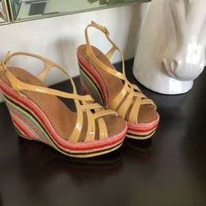 Rainbow Kate Patent Wedge